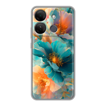 Силиконовый чехол на Infinix Smart 7 HD с принтом Цветы