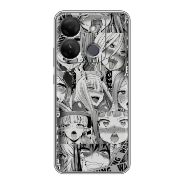 Силиконовый чехол на Infinix Smart 7 HD с принтом Ahegao Ахегао Аниме