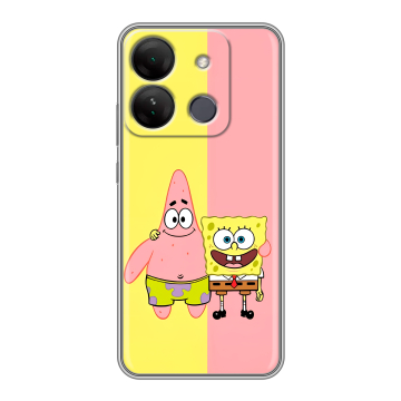 Силиконовый чехол на Infinix Smart 7 HD с принтом Спанч боб Спанчбоб Силиконовый чехол на Infinix Smart 7 HD с принтом Спанч боб Спанчбоб