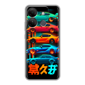 Силиконовый чехол на Infinix Smart 7 HD с принтом машины тачки