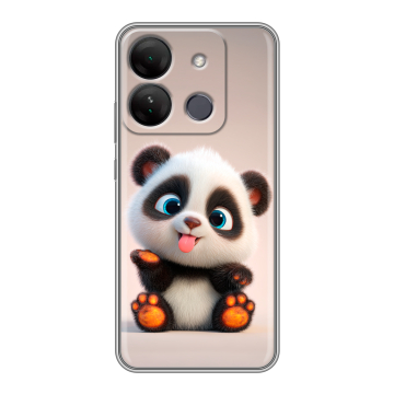 Силиконовый чехол на Infinix Smart 7 HD с принтом милая панда Силиконовый чехол на Infinix Smart 7 HD с принтом милая панда