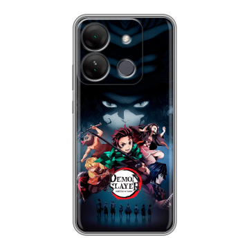 Силиконовый чехол на Infinix Smart 7 HD с принтом Demon Slayer Клинок рассекающий демонов