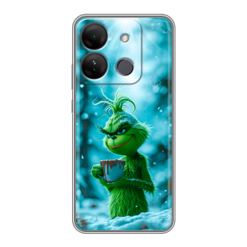 Силиконовый чехол на Infinix Smart 7 HD с принтом Новый год гринч