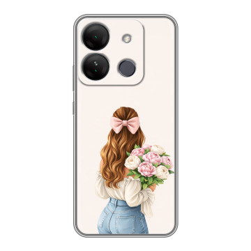 Силиконовый чехол на Infinix Smart 7 HD с принтом женский
