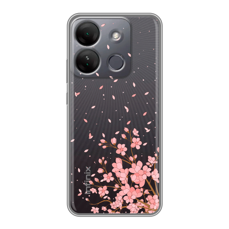 Силиконовый чехол на Infinix Smart 7 HD с принтом Ветка сакуры Силиконовый чехол на Infinix Smart 7 HD с принтом Ветка сакуры