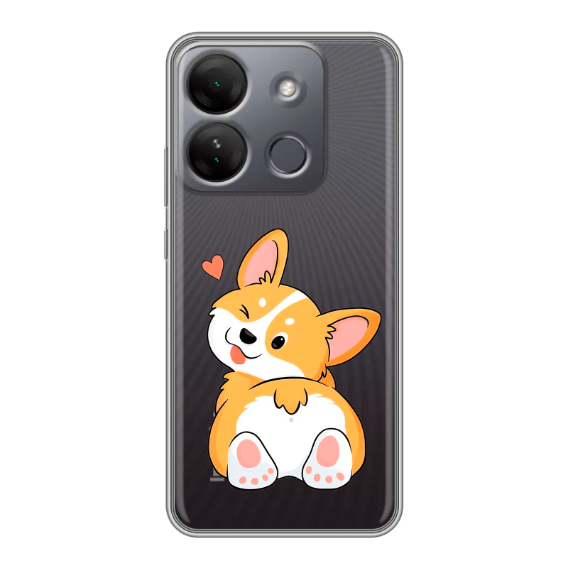 Силиконовый чехол на Infinix Smart 7 HD с принтом Корги Силиконовый чехол на Infinix Smart 7 HD с принтом Корги