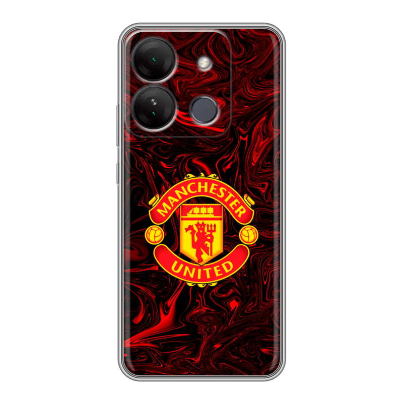 Силиконовый чехол на Infinix Smart 7 HD с принтом Manchester United Силиконовый чехол на Infinix Smart 7 HD с принтом Manchester United