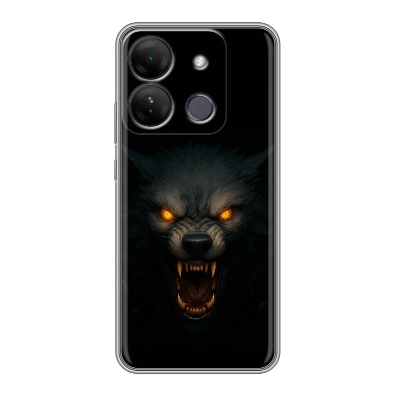Силиконовый чехол на Infinix Smart 7 HD с принтом Волк Силиконовый чехол на Infinix Smart 7 HD с принтом Волк