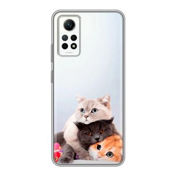 Силиконовый чехол на Xiaomi RedMi Note 12 Pro 4G с принтом Кошки Силиконовый чехол на Xiaomi RedMi Note 12 Pro 4G с принтом Кошки