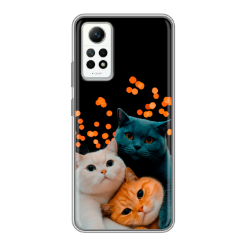 Силиконовый чехол на Xiaomi RedMi Note 12 Pro 4G с принтом Кошки Силиконовый чехол на Xiaomi RedMi Note 12 Pro 4G с принтом Кошки