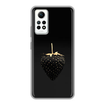 Силиконовый чехол на Xiaomi RedMi Note 12 Pro 4G с принтом Черная клубника Силиконовый чехол на Xiaomi RedMi Note 12 Pro 4G с принтом Черная клубника