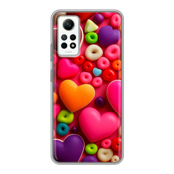 Силиконовый чехол на Xiaomi RedMi Note 12 Pro 4G с принтом Сердечки Силиконовый чехол на Xiaomi RedMi Note 12 Pro 4G с принтом Сердечки