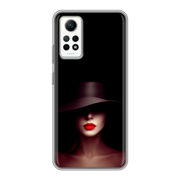 Силиконовый чехол на Xiaomi RedMi Note 12 Pro 4G с принтом Девушка в шляпе Силиконовый чехол на Xiaomi RedMi Note 12 Pro 4G с принтом Девушка в шляпе