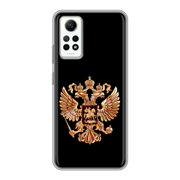 Силиконовый чехол на Xiaomi RedMi Note 12 Pro 4G с принтом Герб России золотой Силиконовый чехол на Xiaomi RedMi Note 12 Pro 4G с принтом Герб России золотой