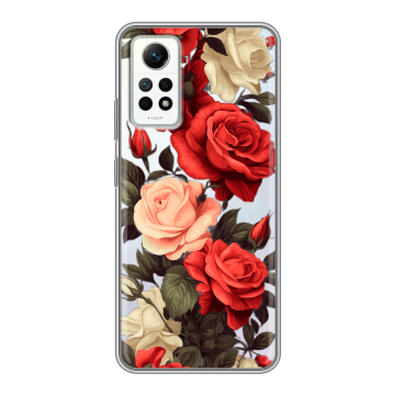 Силиконовый чехол на Xiaomi RedMi Note 12 Pro 4G с принтом Розы Силиконовый чехол на Xiaomi RedMi Note 12 Pro 4G с принтом Розы