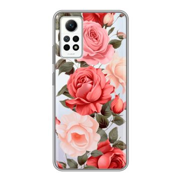 Силиконовый чехол на Xiaomi RedMi Note 12 Pro 4G с принтом Розы Силиконовый чехол на Xiaomi RedMi Note 12 Pro 4G с принтом Розы