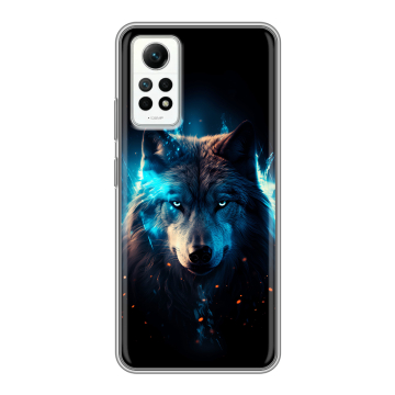 Силиконовый чехол на Xiaomi RedMi Note 12 Pro 4G с принтом Волк ночной Силиконовый чехол на Xiaomi RedMi Note 12 Pro 4G с принтом Волк ночной