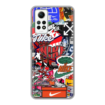 Силиконовый чехол на Xiaomi RedMi Note 12 Pro 4G с принтом Найк Nike яркий Силиконовый чехол на Xiaomi RedMi Note 12 Pro 4G с принтом Найк Nike яркий