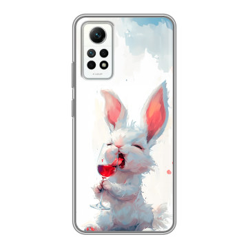 Силиконовый чехол на Xiaomi RedMi Note 12 Pro 4G с принтом кролик зайчик Силиконовый чехол на Xiaomi RedMi Note 12 Pro 4G с принтом кролик зайчик