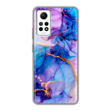 Силиконовый чехол на Xiaomi RedMi Note 12 Pro 4G с принтом синий мрамор