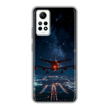 Силиконовый чехол на Xiaomi RedMi Note 12 Pro 4G с принтом самолет Силиконовый чехол на Xiaomi RedMi Note 12 Pro 4G с принтом самолет