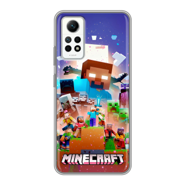Силиконовый чехол на Xiaomi RedMi Note 12 Pro 4G с принтом Майнкрафт Minecraft Силиконовый чехол на Xiaomi RedMi Note 12 Pro 4G с принтом Майнкрафт Minecraft