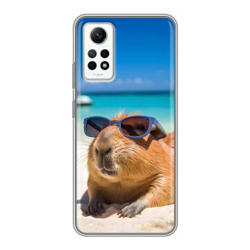 Силиконовый чехол на Xiaomi RedMi Note 12 Pro 4G с принтом Капибара