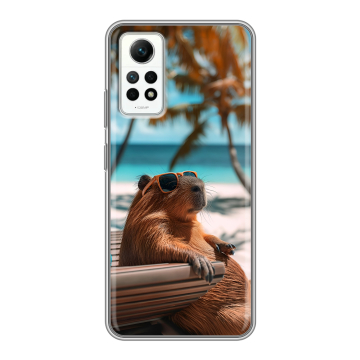 Силиконовый чехол на Xiaomi RedMi Note 12 Pro 4G с принтом Капибара