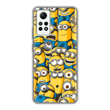 Силиконовый чехол на Xiaomi RedMi Note 12 Pro 4G с принтом Миньоны