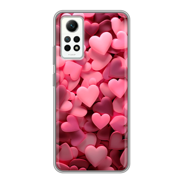 Силиконовый чехол на Xiaomi RedMi Note 12 Pro 4G с принтом розовые сердечки Силиконовый чехол на Xiaomi RedMi Note 12 Pro 4G с принтом розовые сердечки