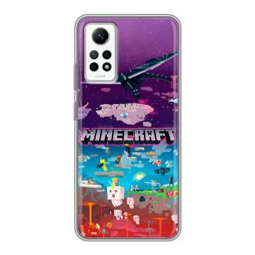 Силиконовый чехол на Xiaomi RedMi Note 12 Pro 4G с принтом Майнкрафт Minecraft Силиконовый чехол на Xiaomi RedMi Note 12 Pro 4G с принтом Майнкрафт Minecraft