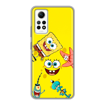 Силиконовый чехол на Xiaomi RedMi Note 12 Pro 4G с принтом Спанч боб Спанчбоб Силиконовый чехол на Xiaomi RedMi Note 12 Pro 4G с принтом Спанч боб Спанчбоб