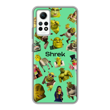 Силиконовый чехол на Xiaomi RedMi Note 12 Pro 4G с принтом Шрек Shrek