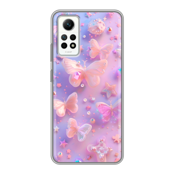 Силиконовый чехол на Xiaomi RedMi Note 12 Pro 4G с принтом Бабочки Силиконовый чехол на Xiaomi RedMi Note 12 Pro 4G с принтом Бабочки