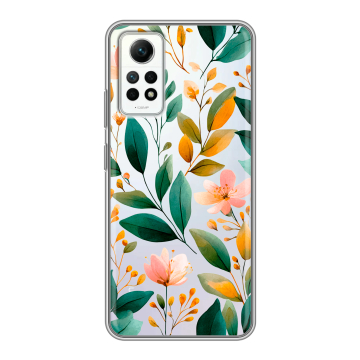 Силиконовый чехол на Xiaomi RedMi Note 12 Pro 4G с принтом Цветы паттерн
