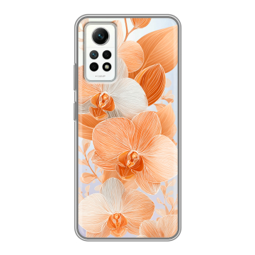 Силиконовый чехол на Xiaomi RedMi Note 12 Pro 4G с принтом Бежевые цветы