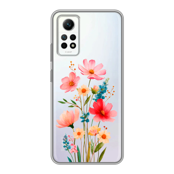 Силиконовый чехол на Xiaomi RedMi Note 12 Pro 4G с принтом Цветы