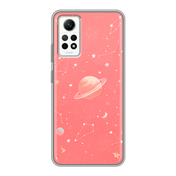 Силиконовый чехол на Xiaomi RedMi Note 12 Pro 4G с принтом Розовый космос