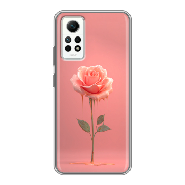 Силиконовый чехол на Xiaomi RedMi Note 12 Pro 4G с принтом Розовая роза