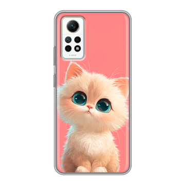 Силиконовый чехол на Xiaomi RedMi Note 12 Pro 4G с принтом Розовый котенок