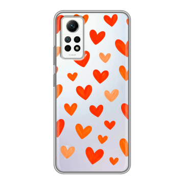Силиконовый чехол на Xiaomi RedMi Note 12 Pro 4G с принтом Сердечки