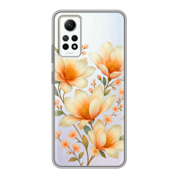 Силиконовый чехол на Xiaomi RedMi Note 12 Pro 4G с принтом Цветы