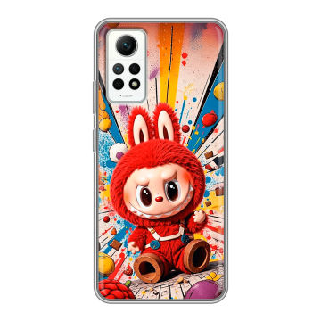Силиконовый чехол на Xiaomi RedMi Note 12 Pro 4G с принтом Labubu Лабубу