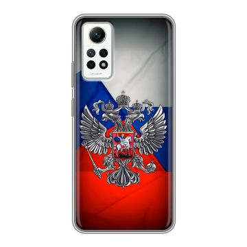 Силиконовый чехол на Xiaomi RedMi Note 12 Pro 4G с принтом Флаг России