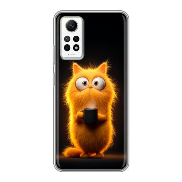 Силиконовый чехол на Xiaomi RedMi Note 12 Pro 4G с принтом Смешной кот Силиконовый чехол на Xiaomi RedMi Note 12 Pro 4G с принтом Смешной кот