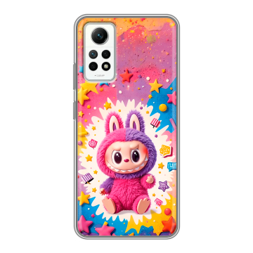 Силиконовый чехол на Xiaomi RedMi Note 12 Pro 4G с принтом Labubu Лабубу