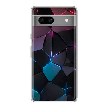 Силиконовый чехол на Google Pixel 7A с принтом Геометрия неона