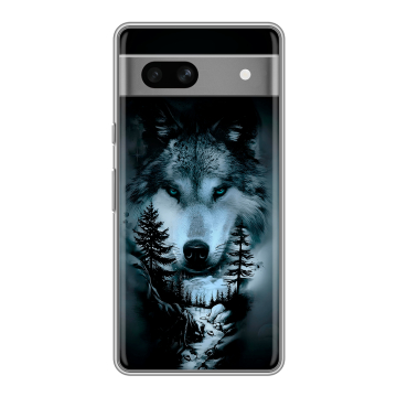 Силиконовый чехол на Google Pixel 7A с принтом Лесной волк