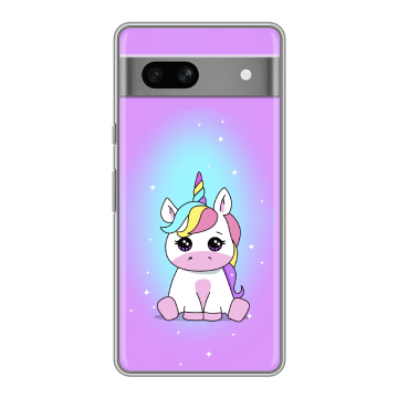 Силиконовый чехол на Google Pixel 7A с принтом Единорог