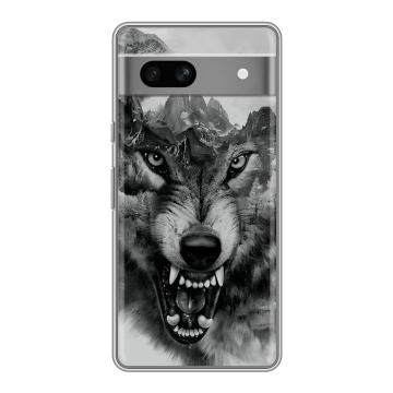 Силиконовый чехол на Google Pixel 7A с принтом Волк